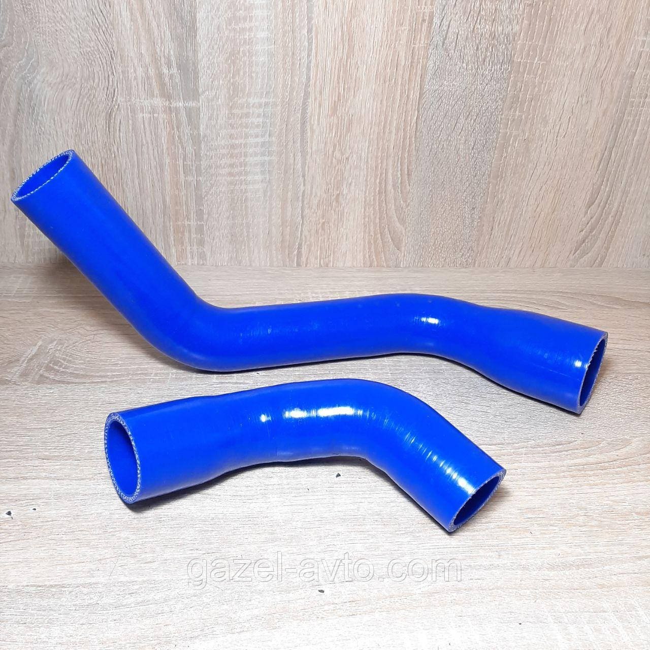Патрубок радиатора силикон синий с утолщением Газель Рута Бизнес дв.Cummins ISF 2.8 (с 05.2012г) нового образца комплект 2 шт(пр-во Авто Престиж)