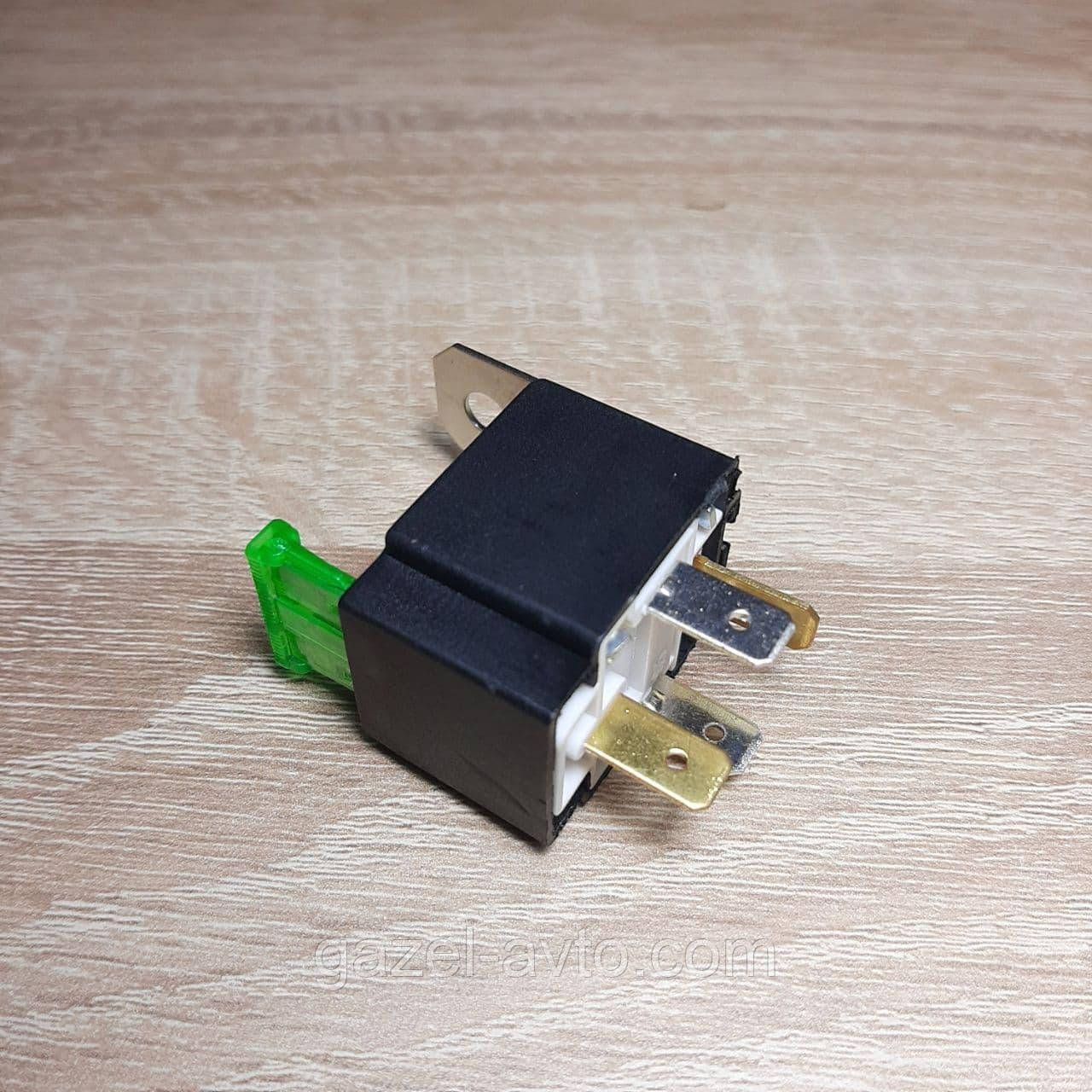 Реле 4 конт 12v 30А Газель,ВАЗ, ЗАЗ универсал с кронштейном и предохранителем (света, сигнала) (пр-во Псков)