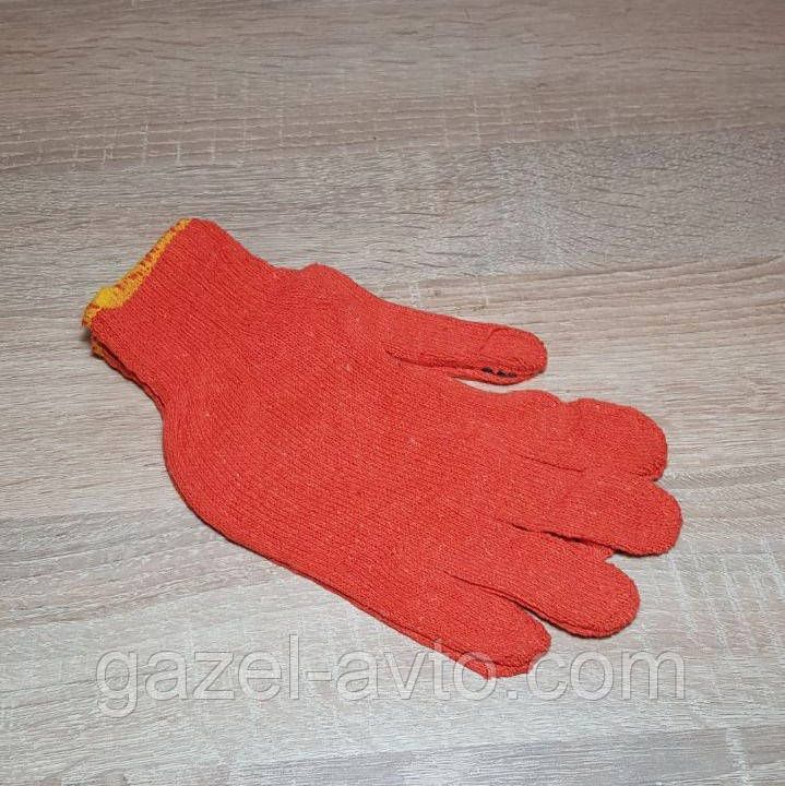 Перчатки рабочие (оранжевые с точкой)