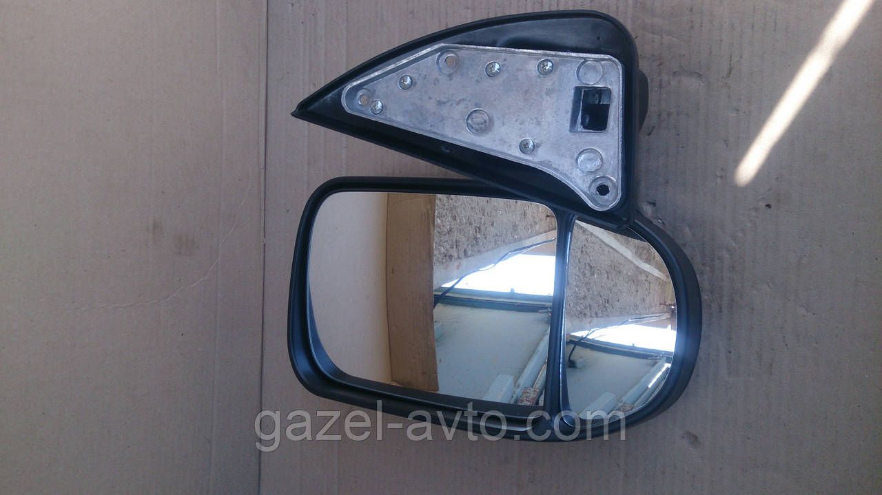 Зеркало боковое Газель,Соболь нового образца (без поворотов) (комплект 2 шт) (Черное)