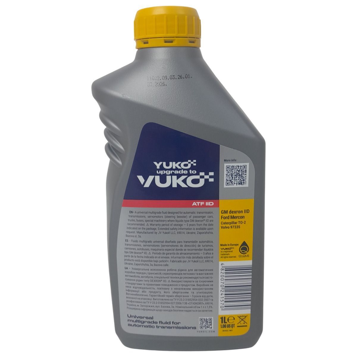 Трансмісійна олія Yuko (Vuko) ATF IID Automatic 1 л