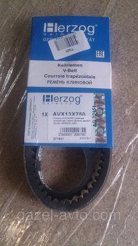 Ремень AVX13x750 привода генератора Газель Бизнес дв.4216 (пр-во HERZOG) зубч