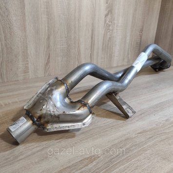 Труба приймальна (штани) Газель, Рута, Бізнес дв. УМЗ-4215 (без каталізатора, Євро-0) алюміній (пр-во Polmostrow)