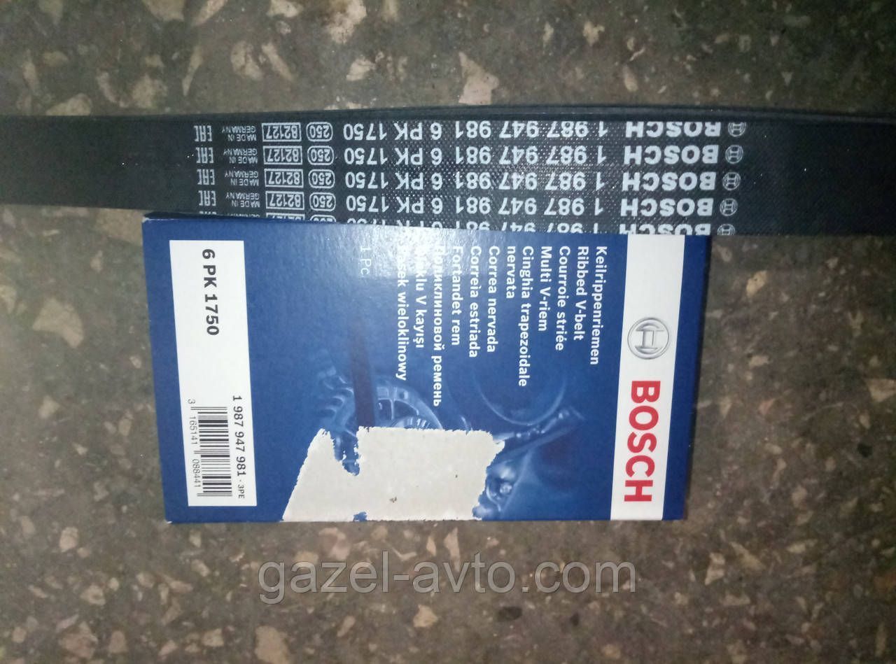 Ремень 6PK1750 привода генератора Газель,Соболь,Волга,31105,3302,2705,2217 дв.Chrysler Крайслер (пр-во Bosch)