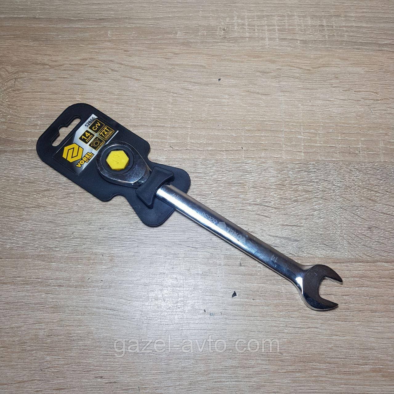 Ключ рожок-накидной с трещеткой 14 мм VOREL