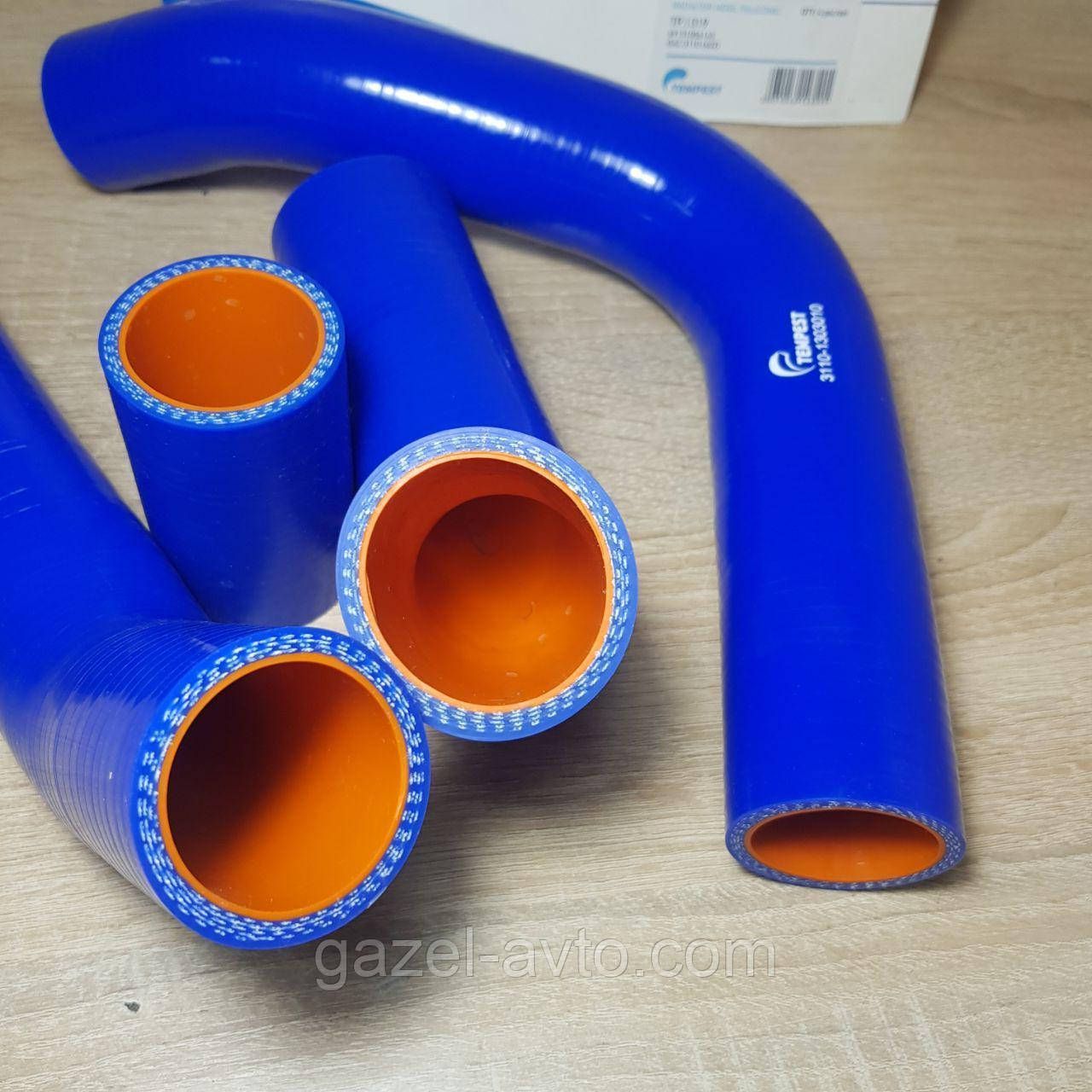 Патрубок радіатора ГАЗ 3110, Волга, ЗМЗ 402, силікон, покращений варіант (пр-во TEMPEST)