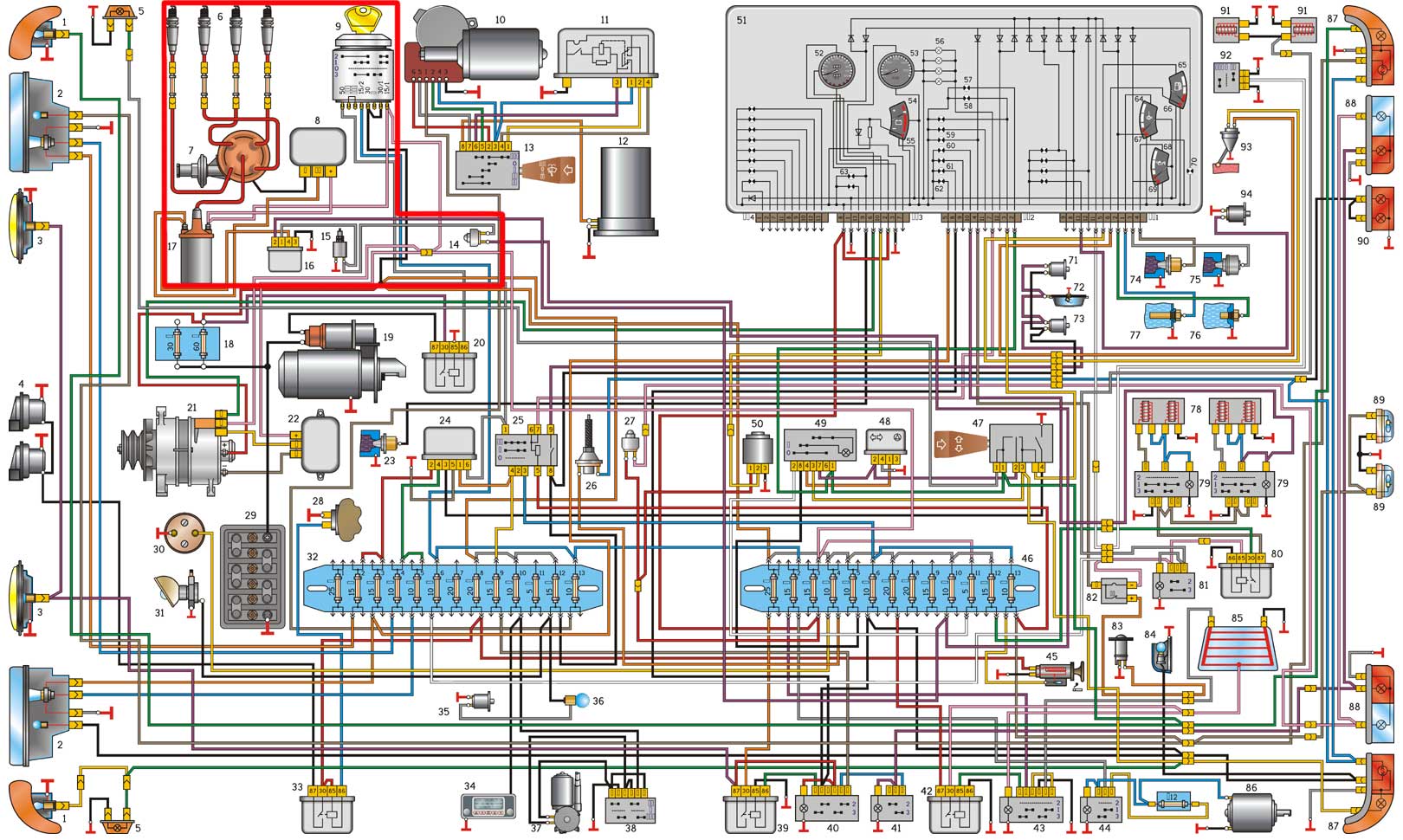 Схема электропроводки ГАЗ 3307: особенности переходной модели